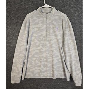 Johnnie O Mens Texas Rangers Camo Quarter Zip Pullover Sweatshirt XL